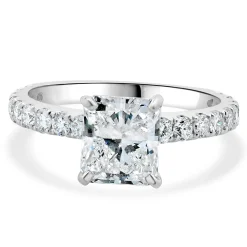 18 Karat White Gold Radiant Cut Diamond Engagement Ring