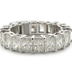 14 Karat White Gold Radiant Cut Diamond Band