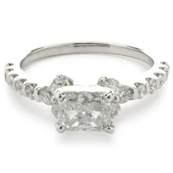 18 Karat White Gold Radiant Cut Diamond Engagement Ring