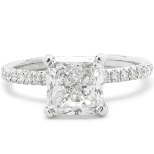 14 Karat White Gold Radiant Cut Diamond Engagement Ring