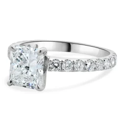 18 Karat White Gold Radiant Cut Diamond Engagement Ring