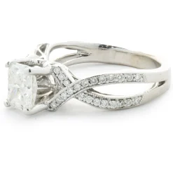 14 Karat White Gold Radiant Cut Diamond Engagement Ring