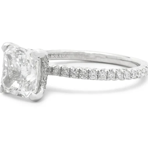 14 Karat White Gold Radiant Cut Diamond Engagement Ring