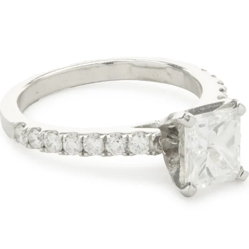 14 Karat White Gold Radiant Cut Diamond Engagement Ring