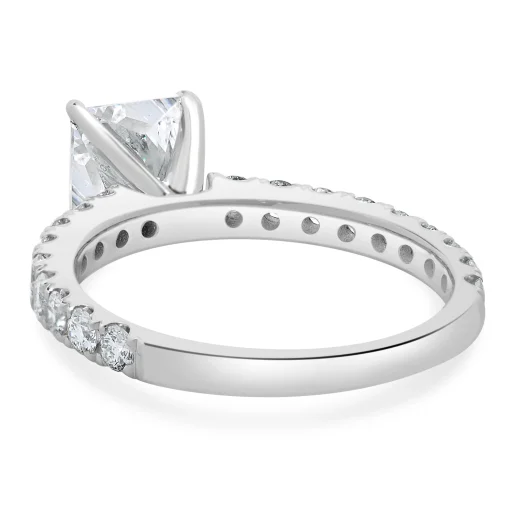 18 Karat White Gold Radiant Cut Diamond Engagement Ring