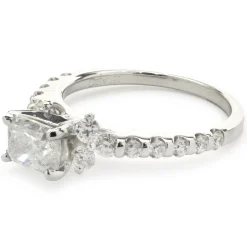 18 Karat White Gold Radiant Cut Diamond Engagement Ring