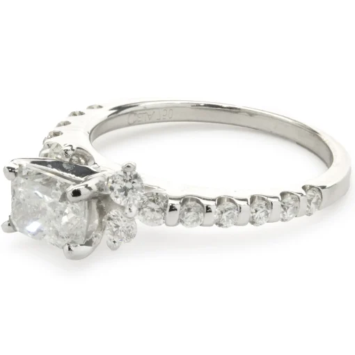 18 Karat White Gold Radiant Cut Diamond Engagement Ring