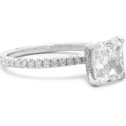 14 Karat White Gold Radiant Cut Diamond Engagement Ring