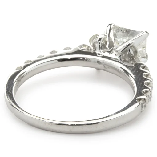 18 Karat White Gold Radiant Cut Diamond Engagement Ring