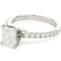 14 Karat White Gold Radiant Cut Diamond Engagement Ring