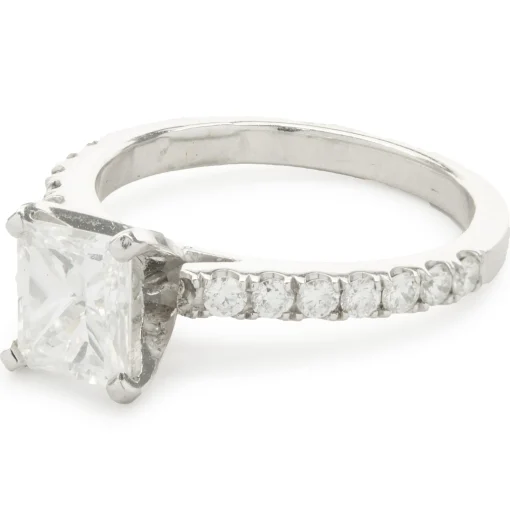 14 Karat White Gold Radiant Cut Diamond Engagement Ring