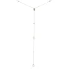 18 Karat White Gold Round and Emerald Cut Diamond Lariat Necklace