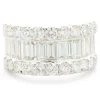 18 Karat White Gold Round and Baguette Diamond Eternity Band