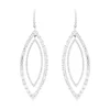 18 Karat White Gold Round and Baguette Cut Diamond Marquise Shape Cut Out Drop Earrings