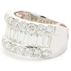 18 Karat White Gold Round and Baguette Diamond Eternity Band