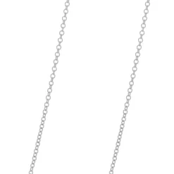 14 Karat White Gold Round and Baguette Cut Diamond V Necklace