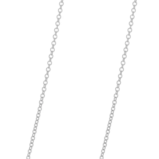 14 Karat White Gold Round and Baguette Cut Diamond V Necklace