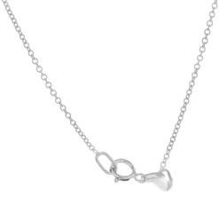 14 Karat White Gold Round and Baguette Cut Diamond V Necklace
