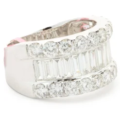 18 Karat White Gold Round and Baguette Diamond Eternity Band