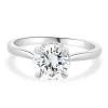 14 Karat White Gold Round Brilliant Cut Diamond Engagement Ring