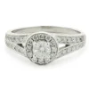 14 Karat White Gold Round Brilliant Cut Diamond Engagement Ring