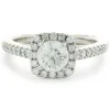 18 Karat White Gold Round Brilliant Cut Diamond Engagement Ring