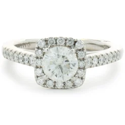 18 Karat White Gold Round Brilliant Cut Diamond Engagement Ring