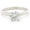 14 Karat White Gold Round Brilliant Cut Diamond Engagement Ring