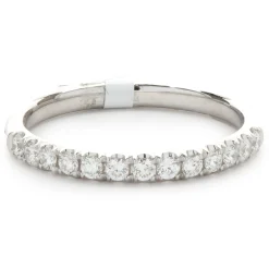 14 Karat White Gold Round Brilliant Cut Diamond Band