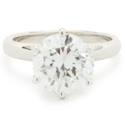 14 Karat White Gold Round Brilliant Cut Diamond Engagement Ring