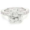 14 Karat White Gold Round Brilliant Cut Diamond Engagement Ring