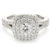 14 Karat White Gold Round Brilliant Cut Diamond Engagement Ring