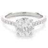 14 Karat White Gold Round Brilliant Cut Diamond Engagement Ring