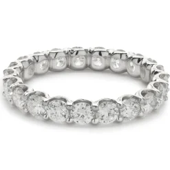 14 Karat White Gold Round Brilliant Cut Diamond Eternity Band