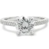14 Karat White Gold Round Brilliant Cut Diamond Engagement Ring