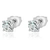 14 Karat White Gold Round Brilliant Cut Diamond Stud Earrings