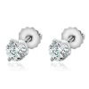 14 Karat White Gold Round Brilliant Cut Diamond Stud Earrings