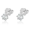 18 Karat White Gold Round Brilliant Cut Diamond Stud Earrings