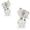 14 Karat White Gold Round Brilliant Cut Diamond Stud Earrings