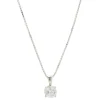 14 Karat White Gold Round Brilliant Cut Diamond Solitaire Necklace
