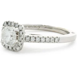 18 Karat White Gold Round Brilliant Cut Diamond Engagement Ring