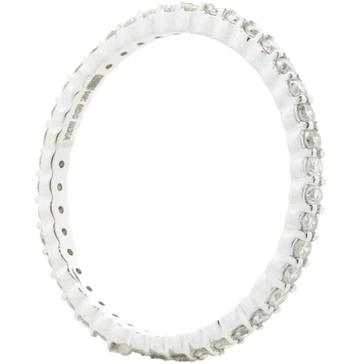 14 Karat White Gold Round Brilliant Cut Diamond Eternity Band