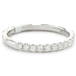 14 Karat White Gold Round Brilliant Cut Diamond Band