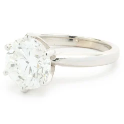 14 Karat White Gold Round Brilliant Cut Diamond Engagement Ring