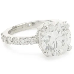 14 Karat White Gold Round Brilliant Cut Diamond Engagement Ring