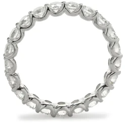 14 Karat White Gold Round Brilliant Cut Diamond Eternity Band