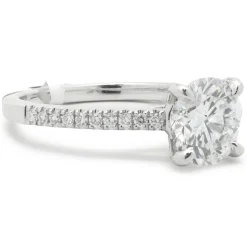 14 Karat White Gold Round Brilliant Cut Diamond Engagement Ring