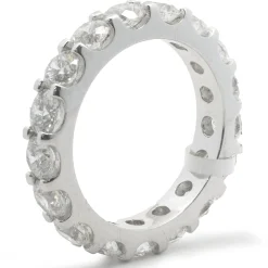 18 Karat White Gold Round Brilliant Cut Diamond Eternity Band