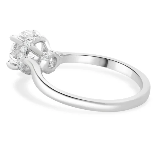 14 Karat White Gold Round Brilliant Cut Diamond Engagement Ring