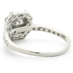 14 Karat White Gold Round Brilliant Cut Diamond Engagement Ring